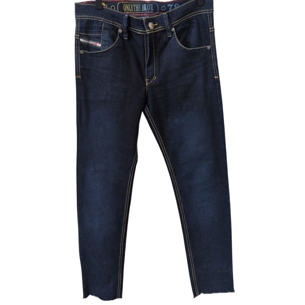 Diesel Raw Hem Cut-Off Skinny Jeans in Dark Wash Size 10
